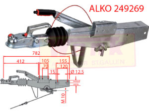 Auflaufeinrichtung ALKO 90S/3 VKT-70 700-1000kg