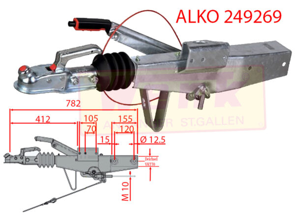 Auflaufeinrichtung ALKO 90S/3 VKT-70 700-1000kg