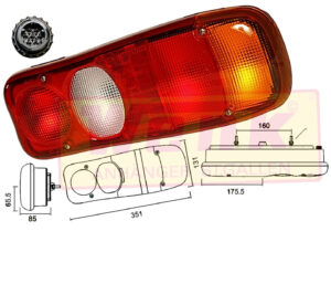 Rückleuchte EUROFAB rechts 351x131mm ASPÖCK
