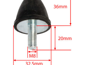 Gummipuffer D:32 H:36mm Gewinde:M8x20mm