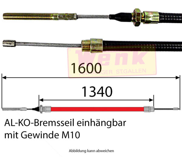Bremsseil ALKO M10 einhängbar 1340/1600