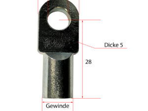 Auge zu ALKO-Gasfeder D:8.1mm GW:M8 flach gefräst