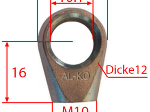 Auge zu ALKO-Gasfeder D:10.1mm M10 12x16mm