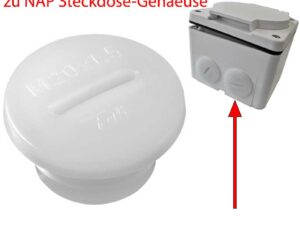 Verschlusszapfen M20 zu NAP-Gehäuse-Steckdose
