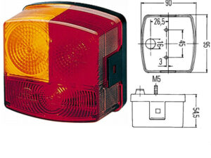 Rückleuchte HELLA links 95x90mm