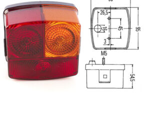 Rückleuchte HELLA rechts 95x90mm