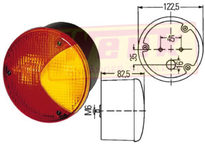 Rückleuchte HELLA XERION D:122.5mm rund
