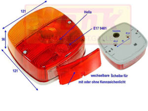 Rückleuchte HELLA für links und rechts 12V