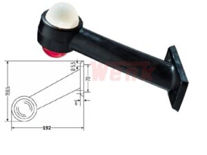 Umrissleuchte HELLA gerade/schrägen rot/milchweiss