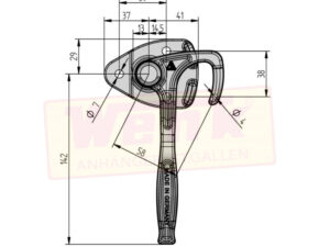 Winkelhebelverschluss Gr.0 links für Sicherheitskette