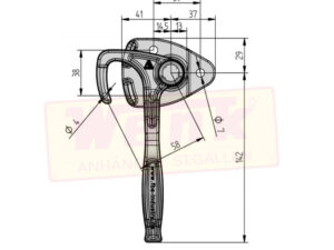 Winkelhebelverschluss Gr.0 rechts für Sicherheitskette