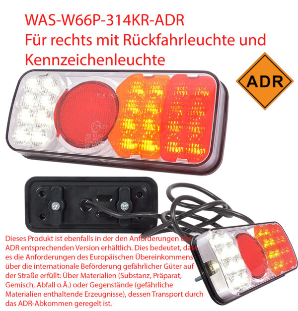 Rückleuchte LED WAS-314KR-ADR rechts RfL+KzL