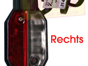 Umrissleuchte FLEXIPOINT-1 rechts mit Halter rot/weiss ASPÖCK