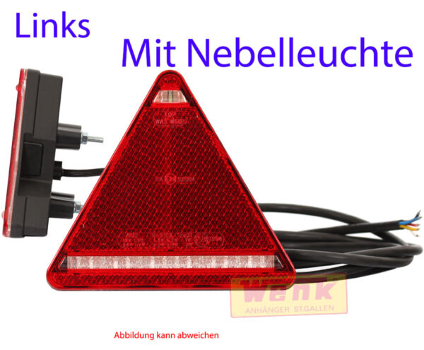 Rückleuchte LED WAS 3-Eck links mit NsL ohne KzL 12/24V
