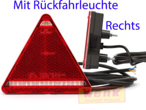 Rückleuchte LED WAS 3-Eck rechts mit RFL ohne Kennzeichenleuchte
