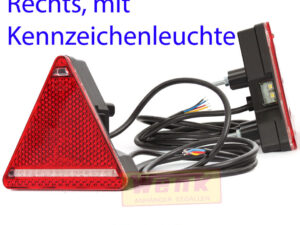 Rückleuchte LED WAS 3-Eck rechts mit KzL 12/24V