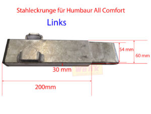 Stahleckrunge 200mm links für HUMBAUR All Comfort