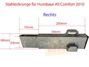 Stahleckrunge 200mm rechts für HUMBAUR All Comfort