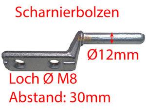 Scharnierbolzen D:12mm für Bordwand