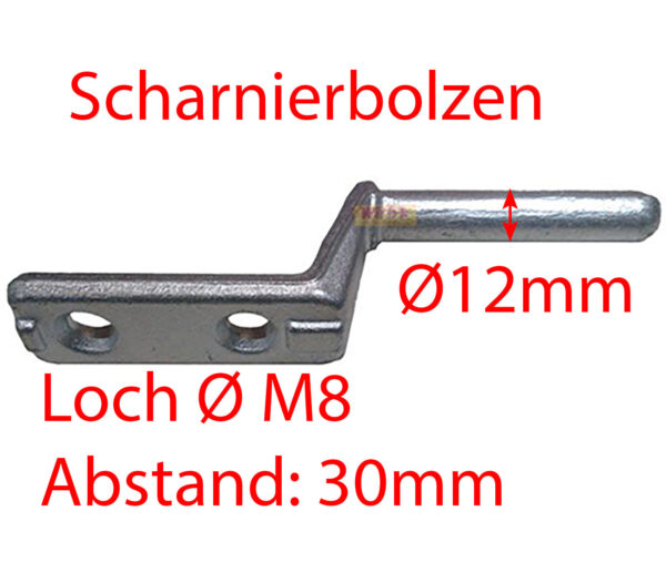 Scharnierbolzen D:12mm für Bordwand