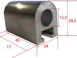 Scharnierlager Alu 45x24x29mm