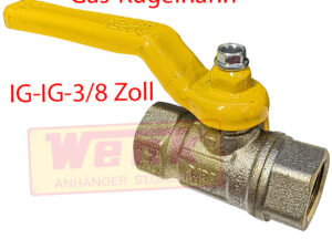 Gas-Kugelhahn 3/8 Zoll IG/IG mit Hebelgriff
