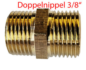 Messing-Doppelnippel 3/8 Zoll AG/AG