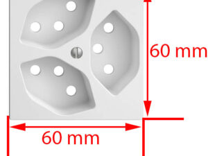 Frontplatte 3xT13 weiss 60x60mm