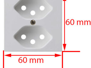 Frontplatte 2xT13 weiss 60x60mm
