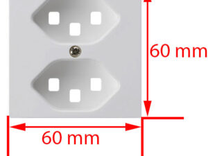 Frontplatte 2xT23 weiss 60x60mm