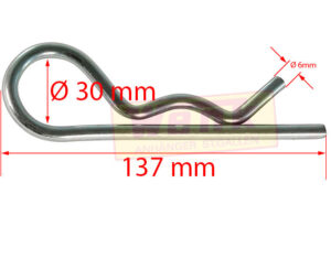 Federstecker D:6mm L:137mm Doppeltgebogen