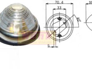 Positionsleuchte weiss D=68mm mit Gummiunterlage