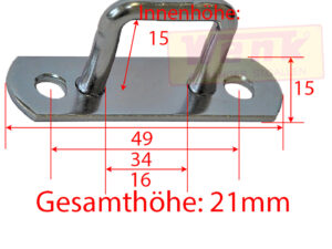 Bügelkrampe für Schlitzöse L:49 B:15 H:21