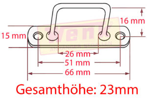 Bügelkrampe für Schlitzöse L:66 B:15 H:23