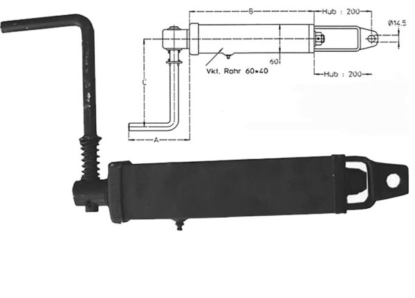 Standspindelbremse Griff klappbar L:185