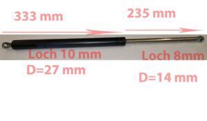 Gasfeder ALKO 1500N 28/14mm L=570mm