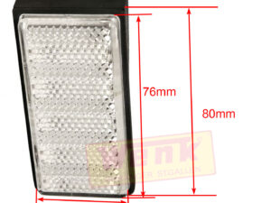 Rückstrahler weiss auf Halter montiert 76x34mm