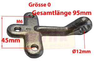 Einfallöse Gr.0 3-Bohrungen M6 GL:95mm