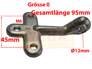 Einfallöse Gr.0 3-Bohrungen M6 GL:95mm