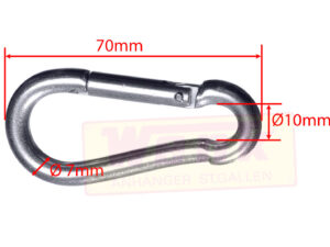 Karabinerhaken 70x7mm Belastung:160kg