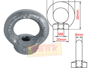 Ringmutter M8 Stahl verzinkt