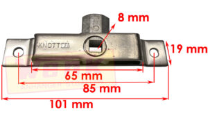 Zungenschloss Nirosta 65x100x19 mm