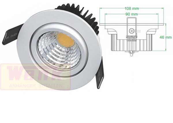Innenleuchte LED Einbaustrahler COB 12W/230V 1000lm IP20 schwenkbar