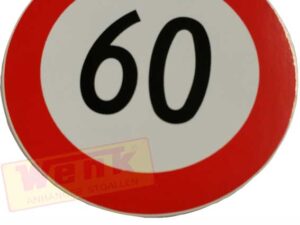 Mofa 60km/h-Schild/Geschwindigkeitskleber D:100mm