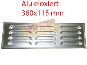 Kiemenblech/Lüftungsgitter 360x115 Alu eloxiert