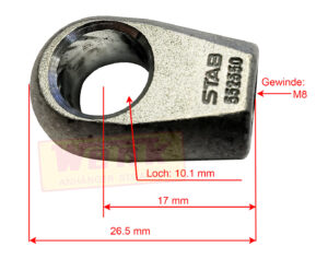 Auge zu STABILUS-Gasfeder LD:10.1mm G:M8