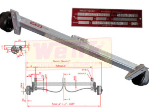 Achse KNOTT VGB15-MV/M 1500kg gebremst