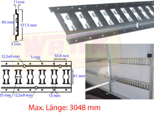 Kombi-Zurrschiene Schlitz/Loch Alu 3048mm lang