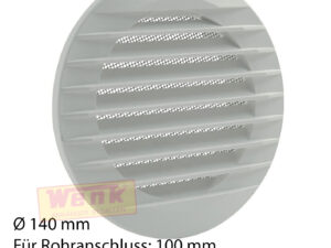 Lüftungsgitter 140mm rund weiss