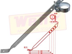 Stützradstrebe für 60mm Rohr feuerverzinkt